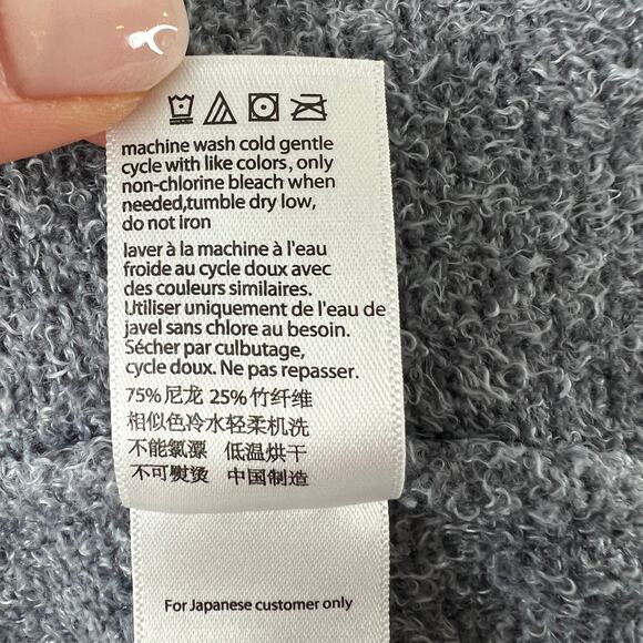 Barefoot Dreams Cozy Chic Lite Raglan Crew Sweater Gray Round Neck Pocket Size M - Picture 12 of 12